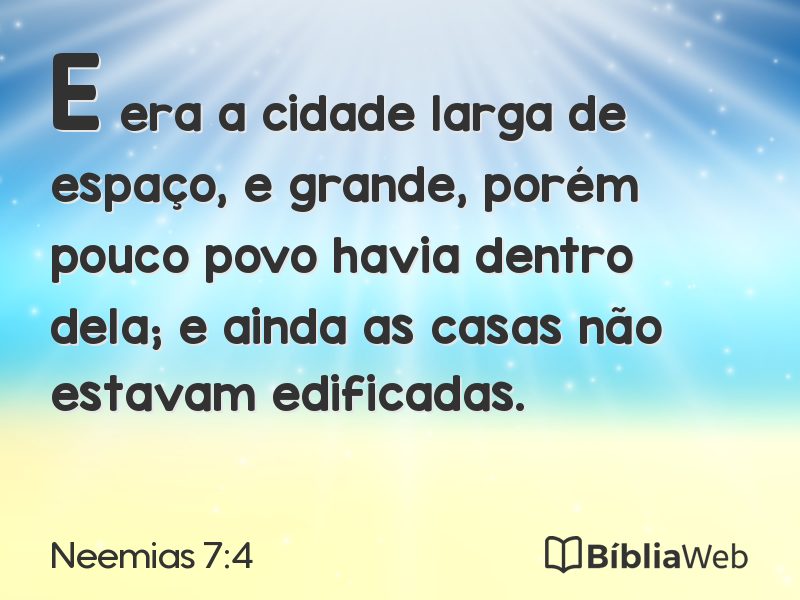 Neemias 7:4 em imagem para compartilhar