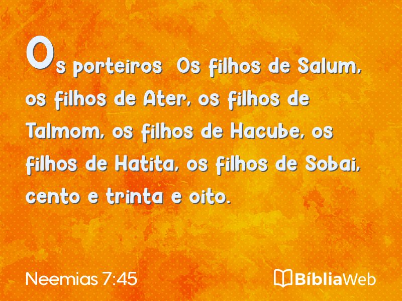 Neemias 7:45 em imagem para compartilhar