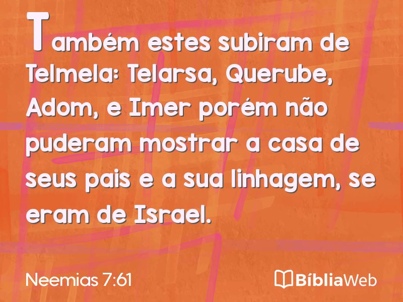 Neemias 7:61 em imagem para compartilhar