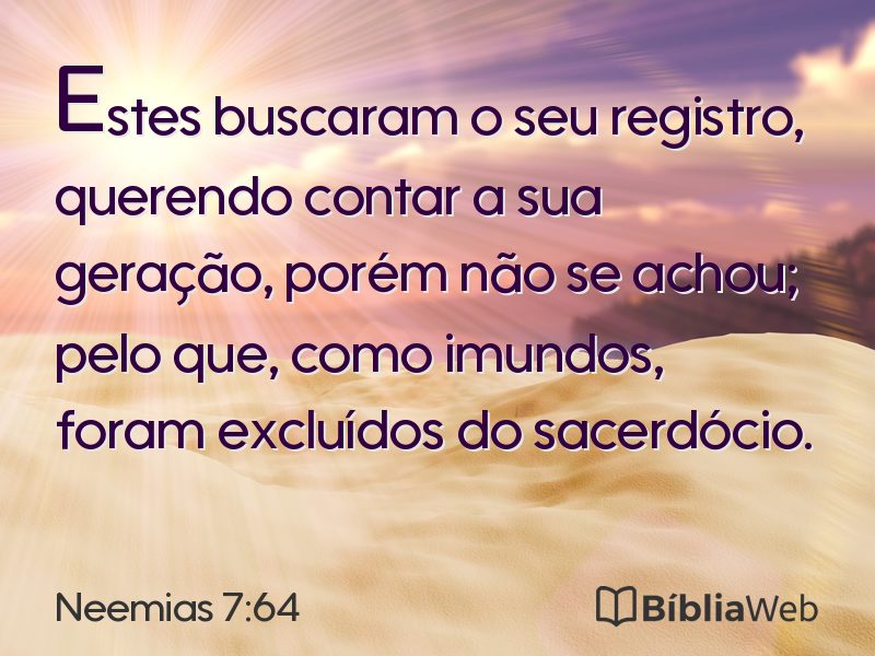Neemias 7:64 em imagem para compartilhar