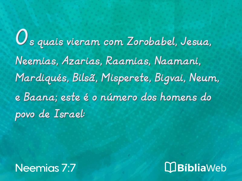 Neemias 7:7 em imagem para compartilhar