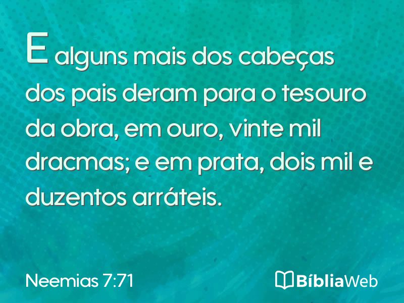 Neemias 7:71 em imagem para compartilhar