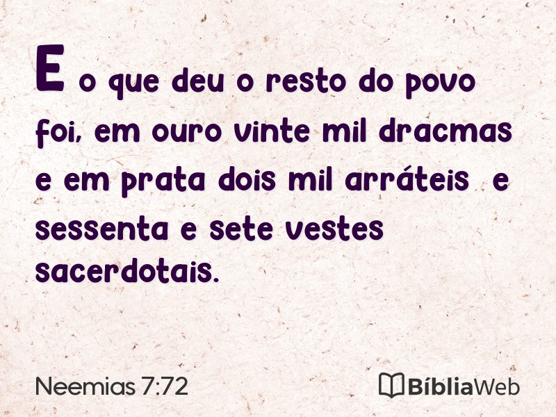 Neemias 7:72 em imagem para compartilhar