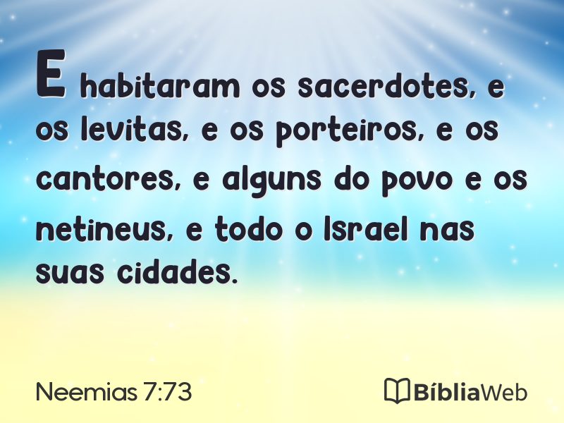 Neemias 7:73 em imagem para compartilhar