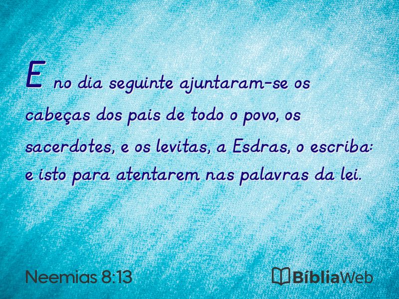 Neemias 8:13 em imagem para compartilhar