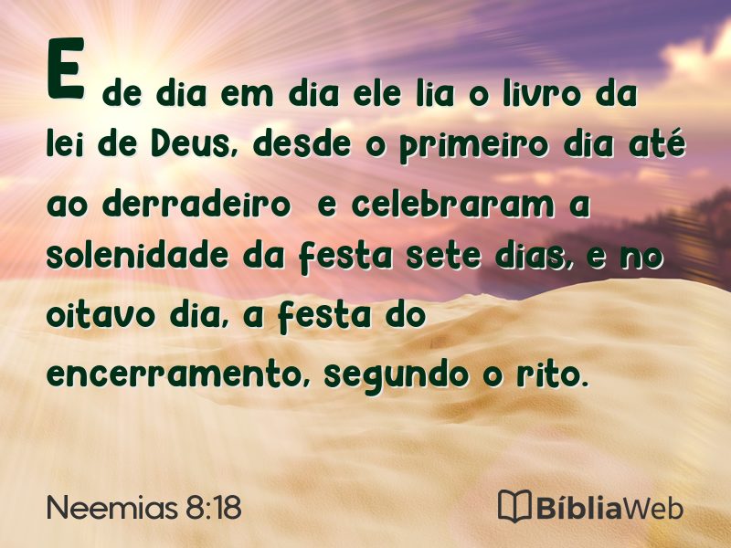 Neemias 8:18 em imagem para compartilhar