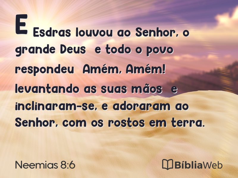 Neemias 8:6 em imagem para compartilhar