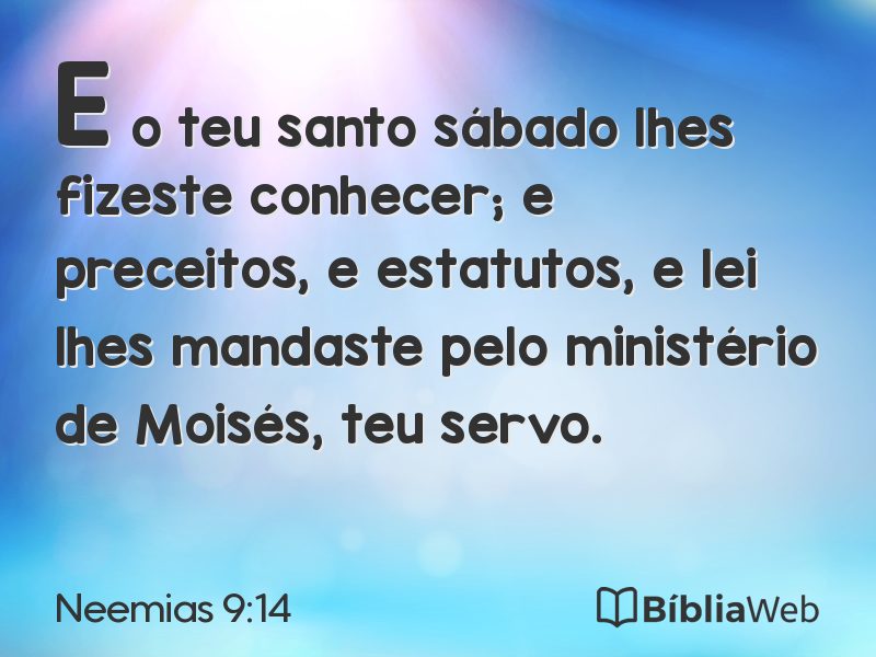 Neemias 9:14 em imagem para compartilhar