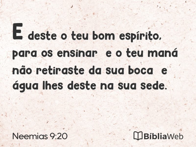Neemias 9:20 em imagem para compartilhar