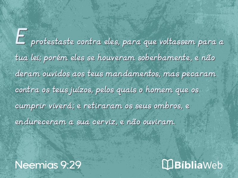 Neemias 9:29 em imagem para compartilhar