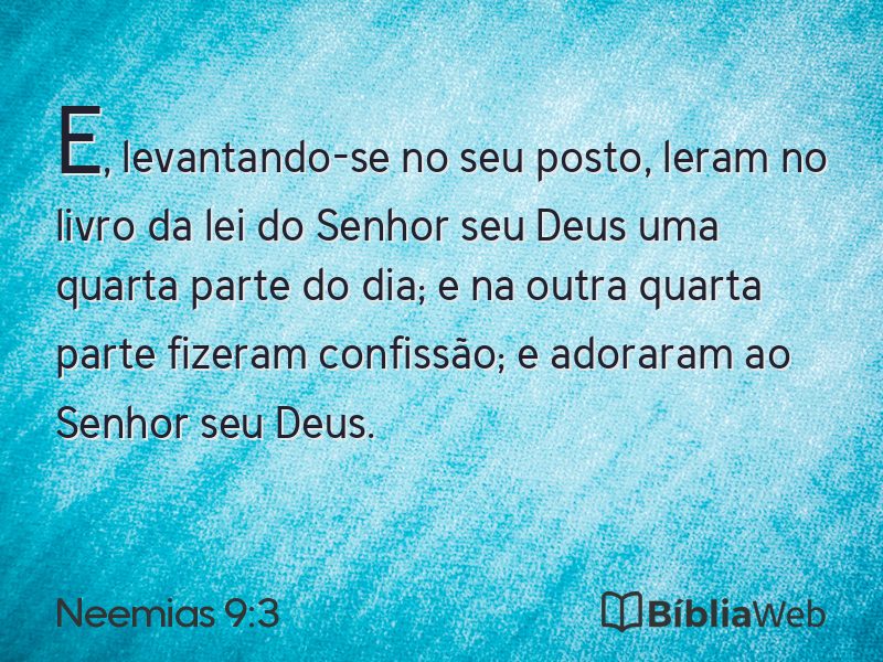 Neemias 9:3 em imagem para compartilhar