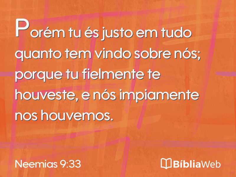Neemias 9:33 em imagem para compartilhar