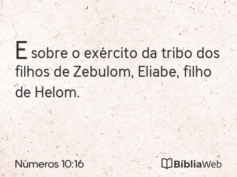 Números 10:16 em imagem para compartilhar