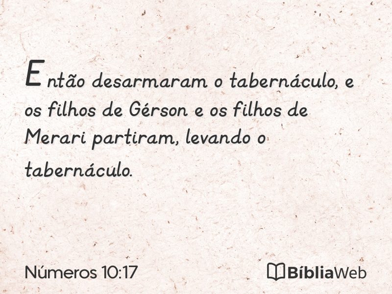 Números 10:17 em imagem para compartilhar
