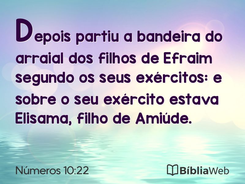 Números 10:22 em imagem para compartilhar
