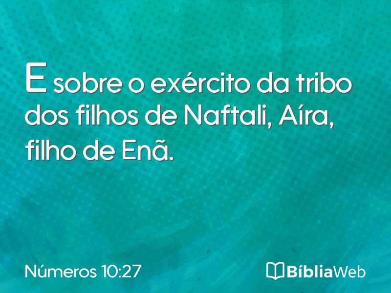 Números 10:27 em imagem para compartilhar