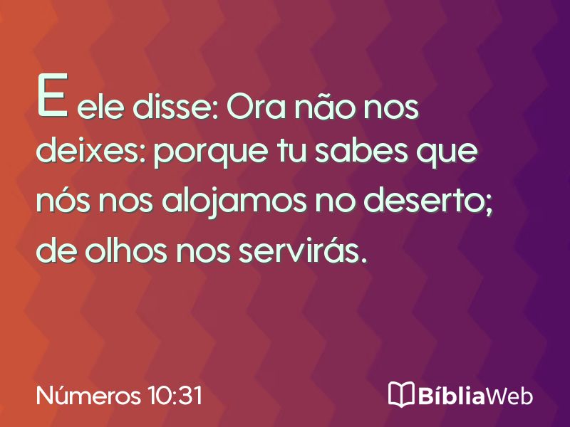 Números 10:31 em imagem para compartilhar