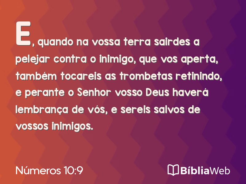 Números 10:9 em imagem para compartilhar