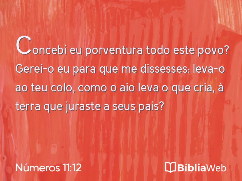 Números 11:12 em imagem para compartilhar