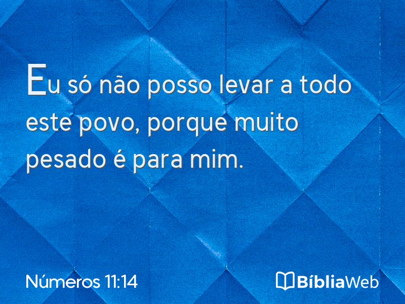 Números 11:14 em imagem para compartilhar