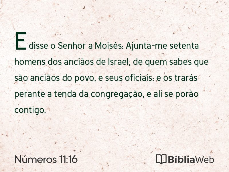 Números 11:16 em imagem para compartilhar
