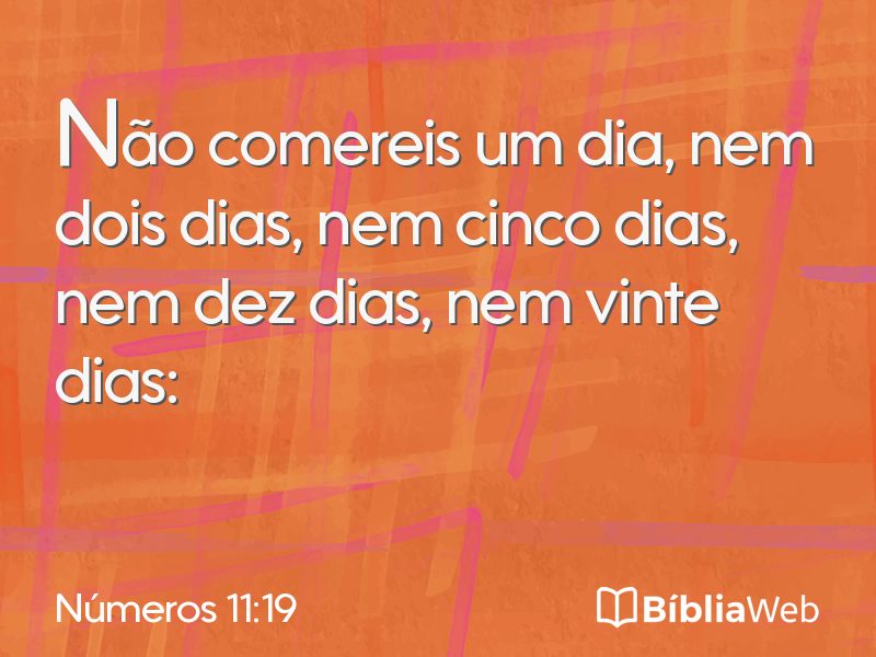 Números 11:19 em imagem para compartilhar