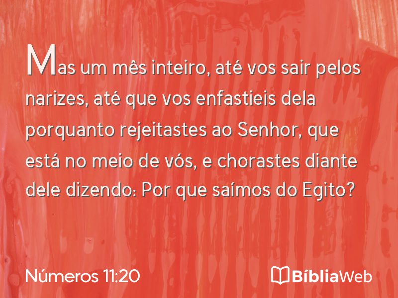 Números 11:20 em imagem para compartilhar