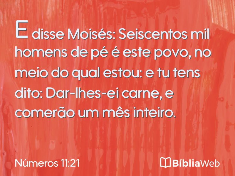 Números 11:21 em imagem para compartilhar