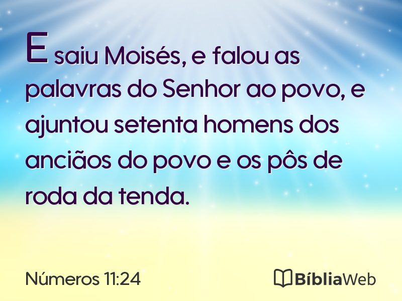 Números 11:24 em imagem para compartilhar