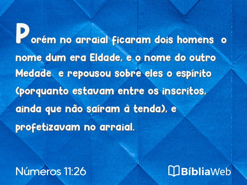 Números 11:26 em imagem para compartilhar