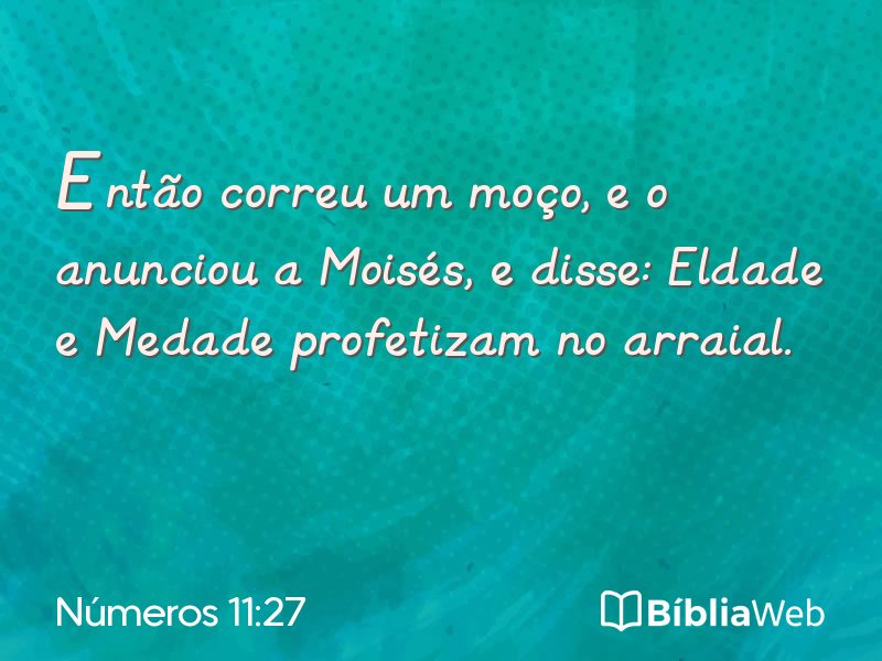 Números 11:27 em imagem para compartilhar