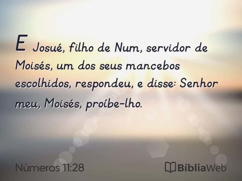Números 11:28 em imagem para compartilhar
