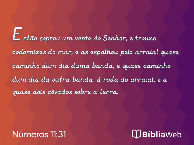 Números 11:31 em imagem para compartilhar