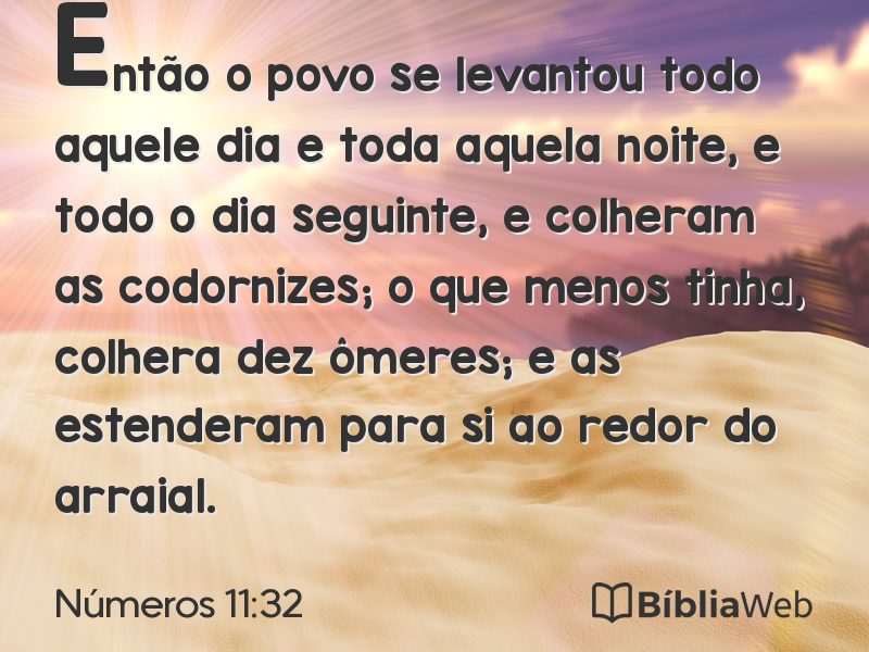 Números 11:32 em imagem para compartilhar