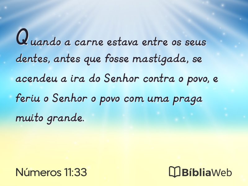 Números 11:33 em imagem para compartilhar