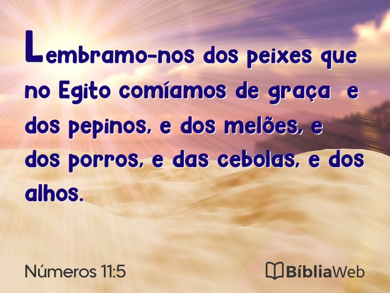 Números 11:5 em imagem para compartilhar