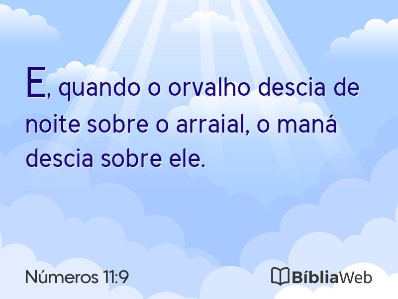 Números 11:9 em imagem para compartilhar