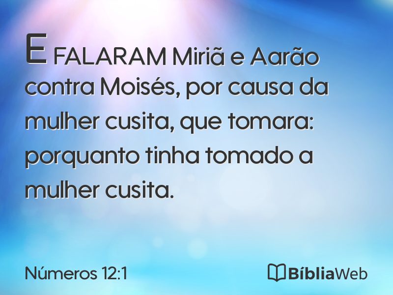 Números 12:1 em imagem para compartilhar