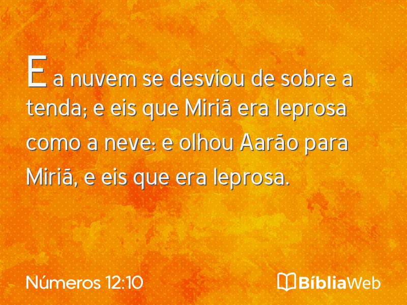 Números 12:10 em imagem para compartilhar