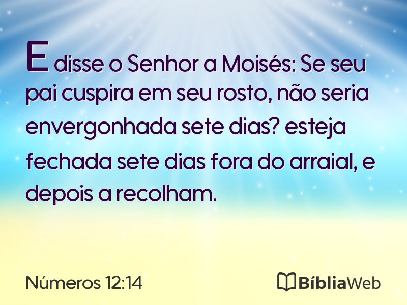 Números 12:14 em imagem para compartilhar