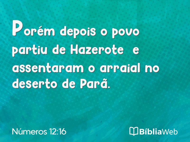 Números 12:16 em imagem para compartilhar