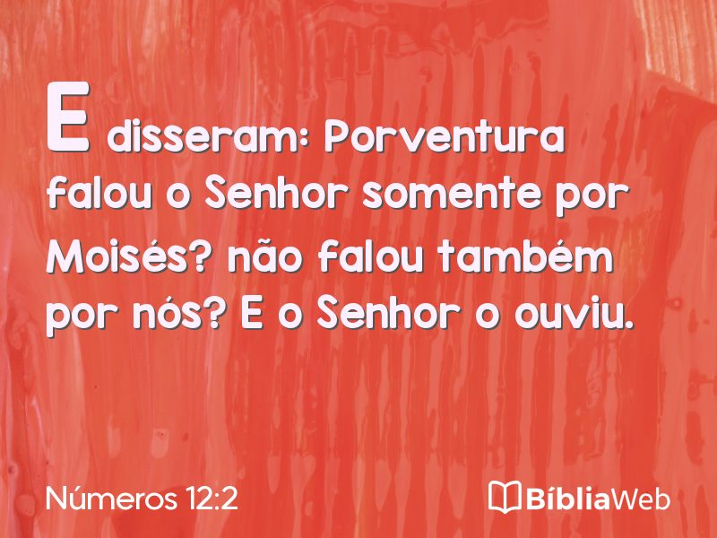 Números 12:2 em imagem para compartilhar