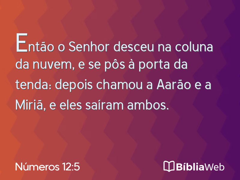 Números 12:5 em imagem para compartilhar