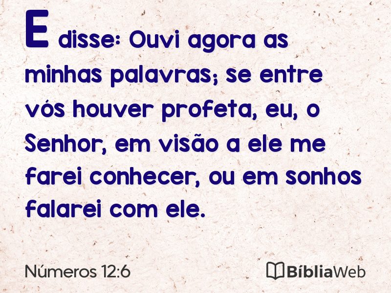 Números 12:6 em imagem para compartilhar