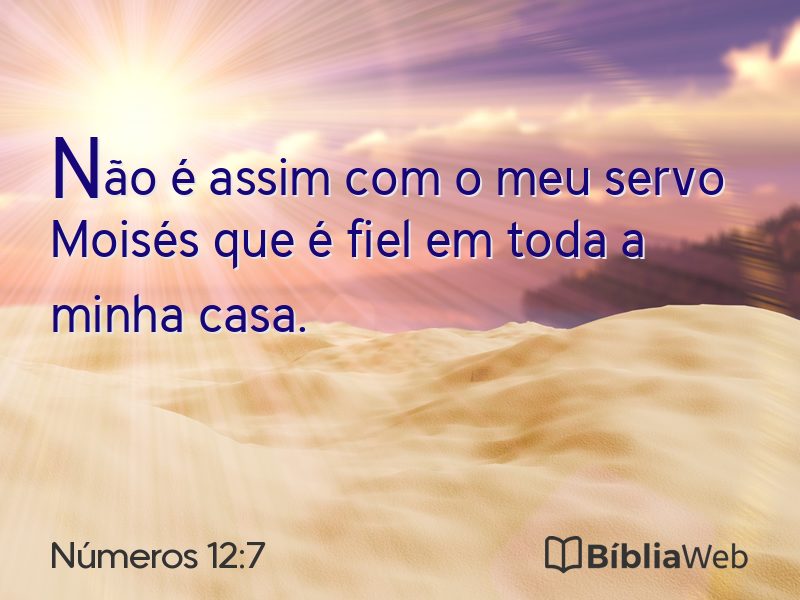 Números 12:7 em imagem para compartilhar