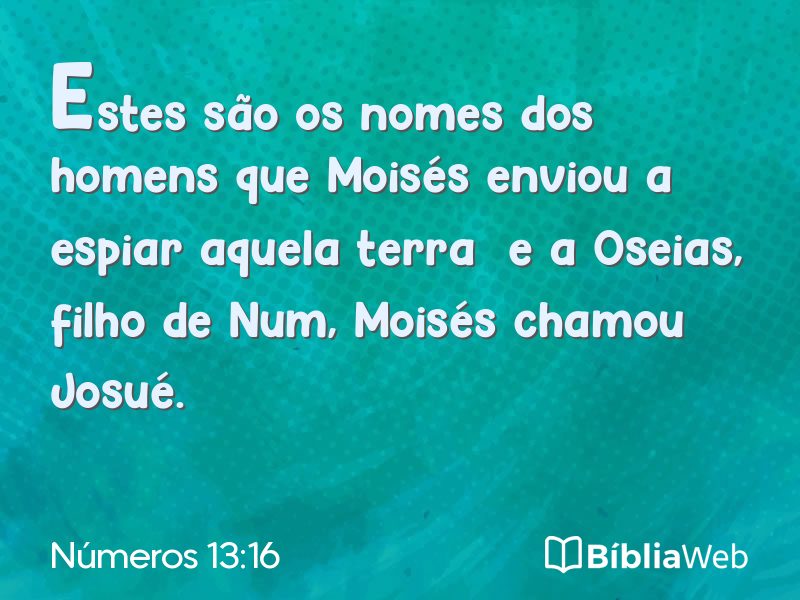 Números 13:16 em imagem para compartilhar
