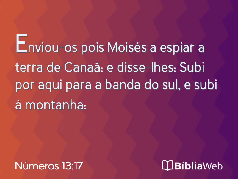 Números 13:17 em imagem para compartilhar
