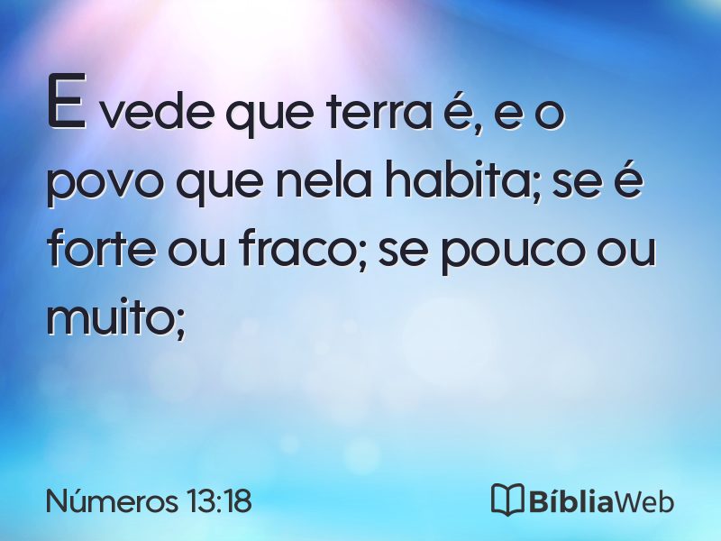 Números 13:18 em imagem para compartilhar