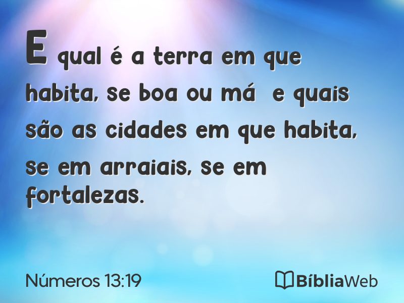 Números 13:19 em imagem para compartilhar