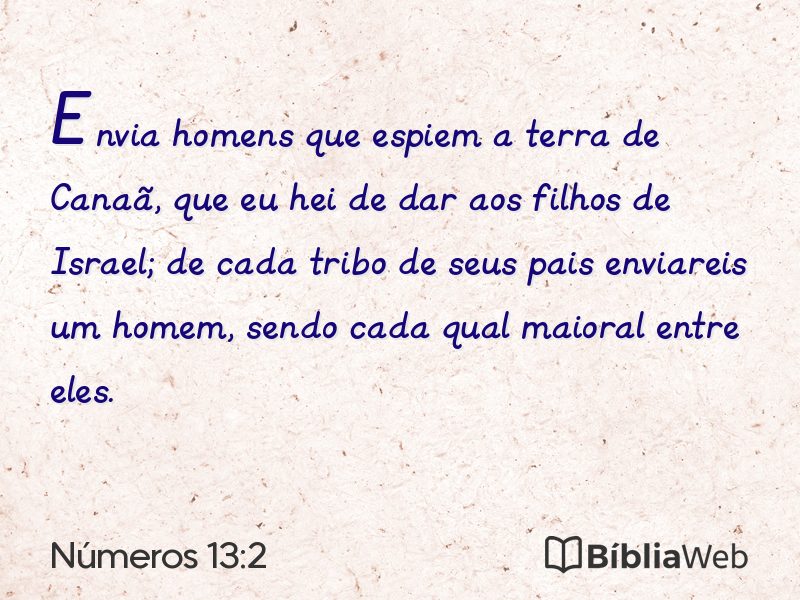Números 13:2 em imagem para compartilhar